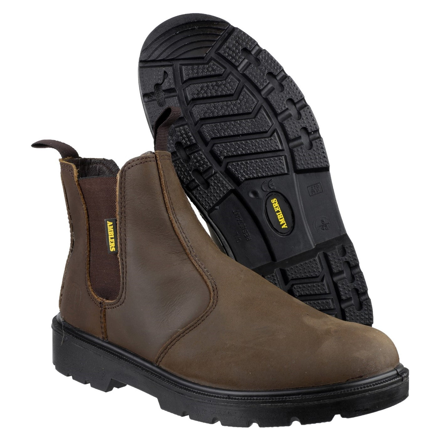 Amblers Safety FS128 Hardwearing Pull On Safety Dealer Boot SB Brown