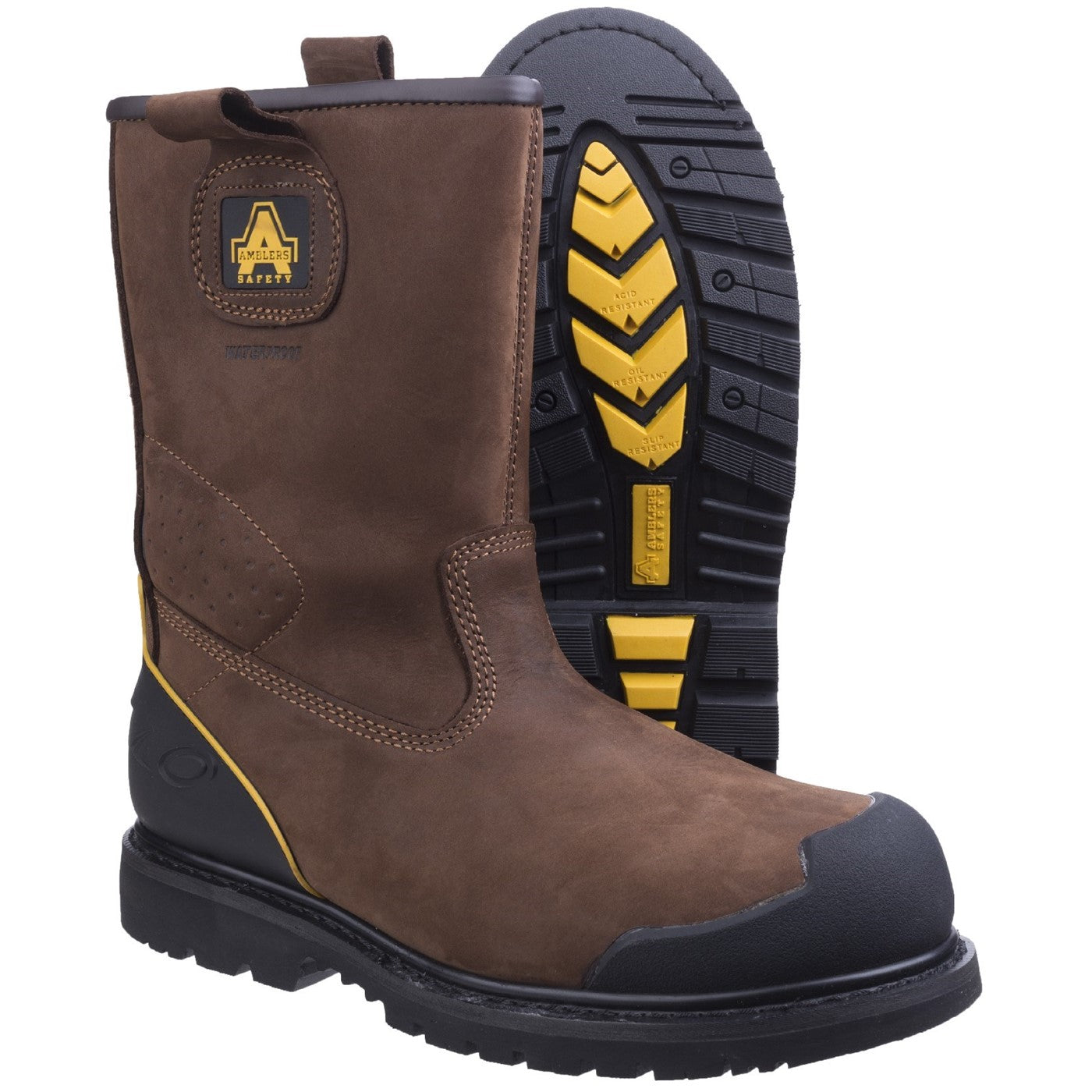 Amblers Safety FS223 Goodyear Welted Waterproof Pull on Industrial Safety Boot S3 Brown