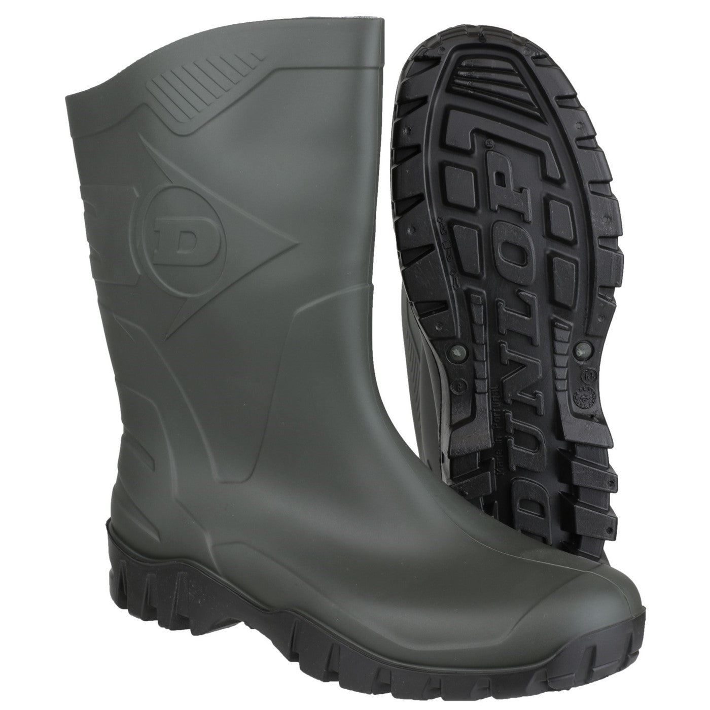 Dunlop Dee Calf Length Wellington  Dark Green