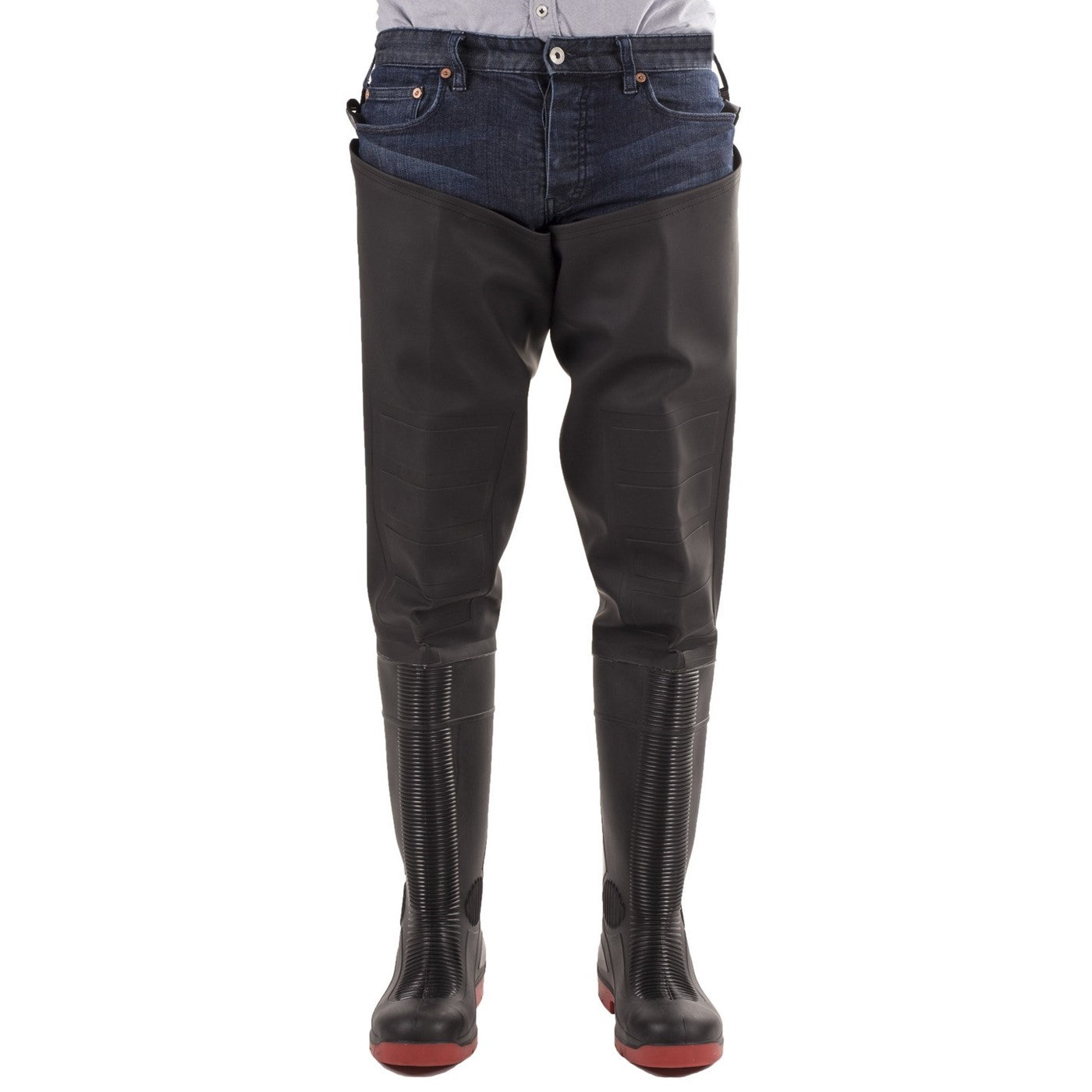 Amblers Safety Rhone Thigh Safety Wader S5 Black/Red