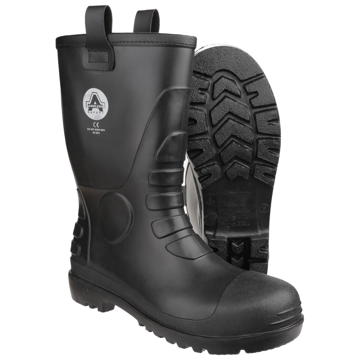 Amblers Safety FS90 Waterproof PVC Pull on Safety Rigger Boot S5 Black