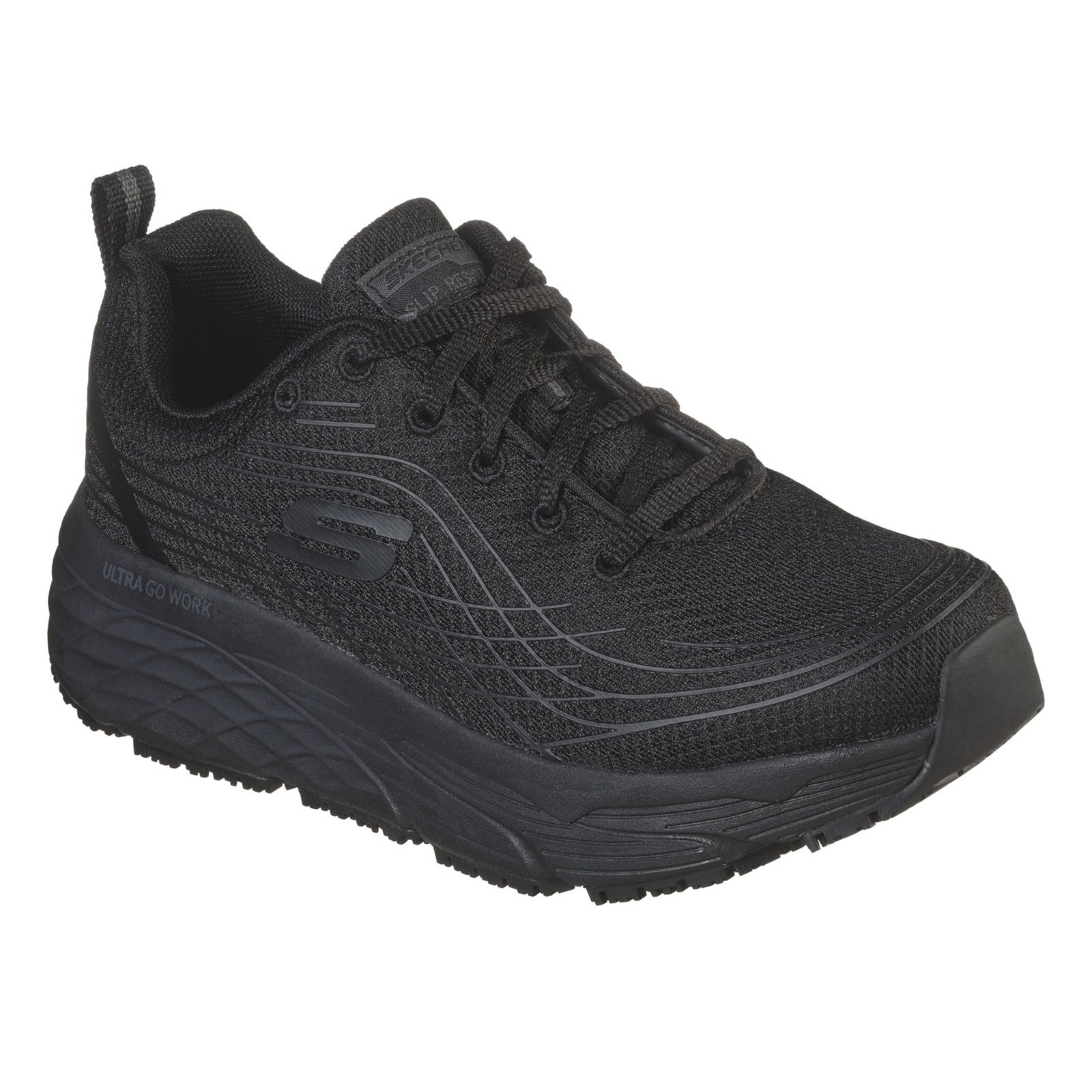Skechers Workwear Max Cushioning Elite Sr Occupational Shoes OB Black