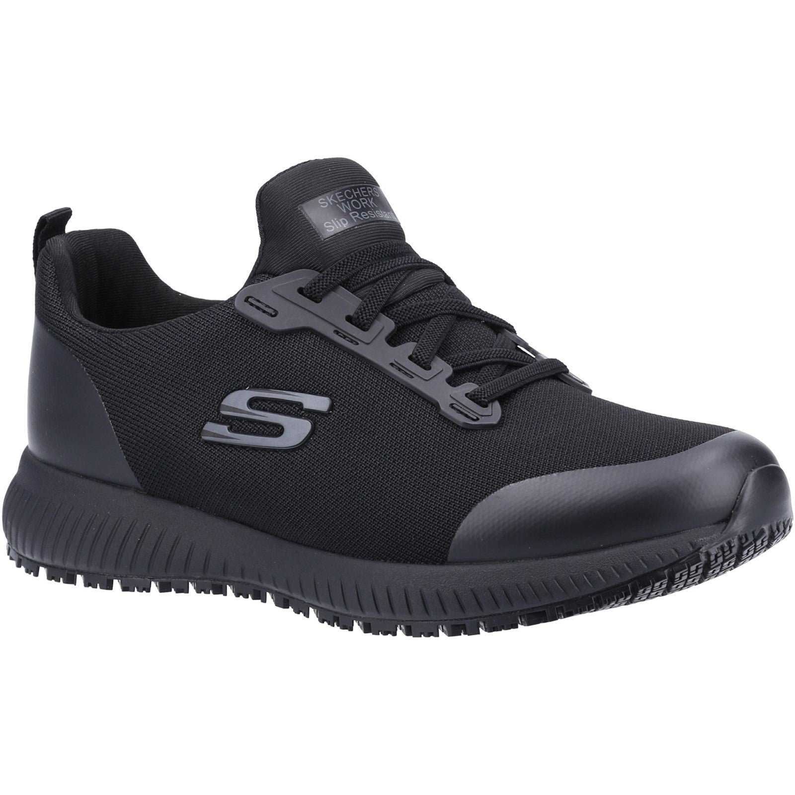 Skechers Workwear Squad Sr Wide Slip Resistant Occupational Shoe OB Black