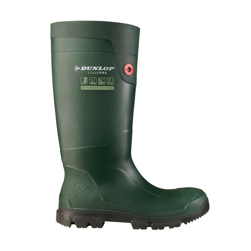 Dunlop FieldPro Full Safety Wellington S5 Green