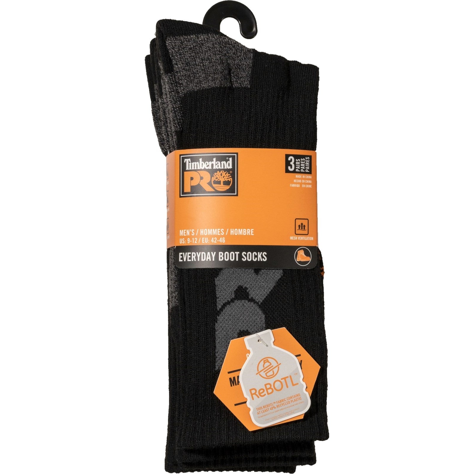 timberland dress socks Men's Timberland Pro Black Big Logo Half Cushion Crew Sock 3 Pack – safety-giant