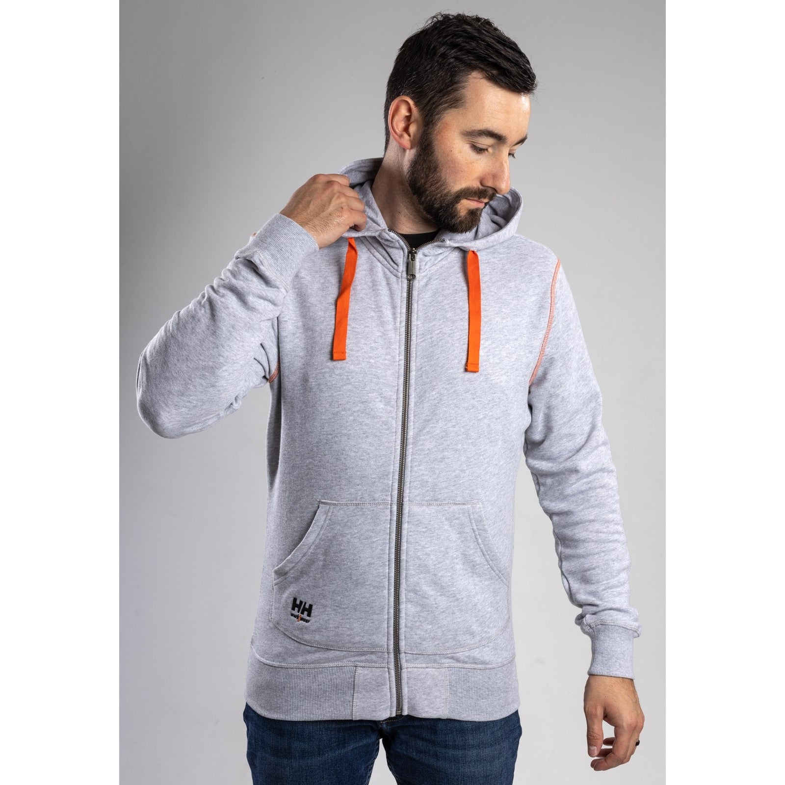 Helly Hansen Workwear Oxford Zip Hoodie  Grey Melange