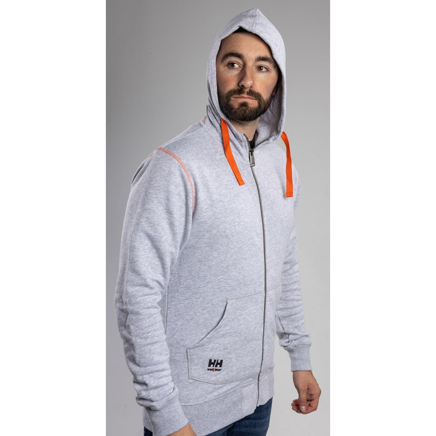 Helly Hansen Workwear Oxford Zip Hoodie  Grey Melange