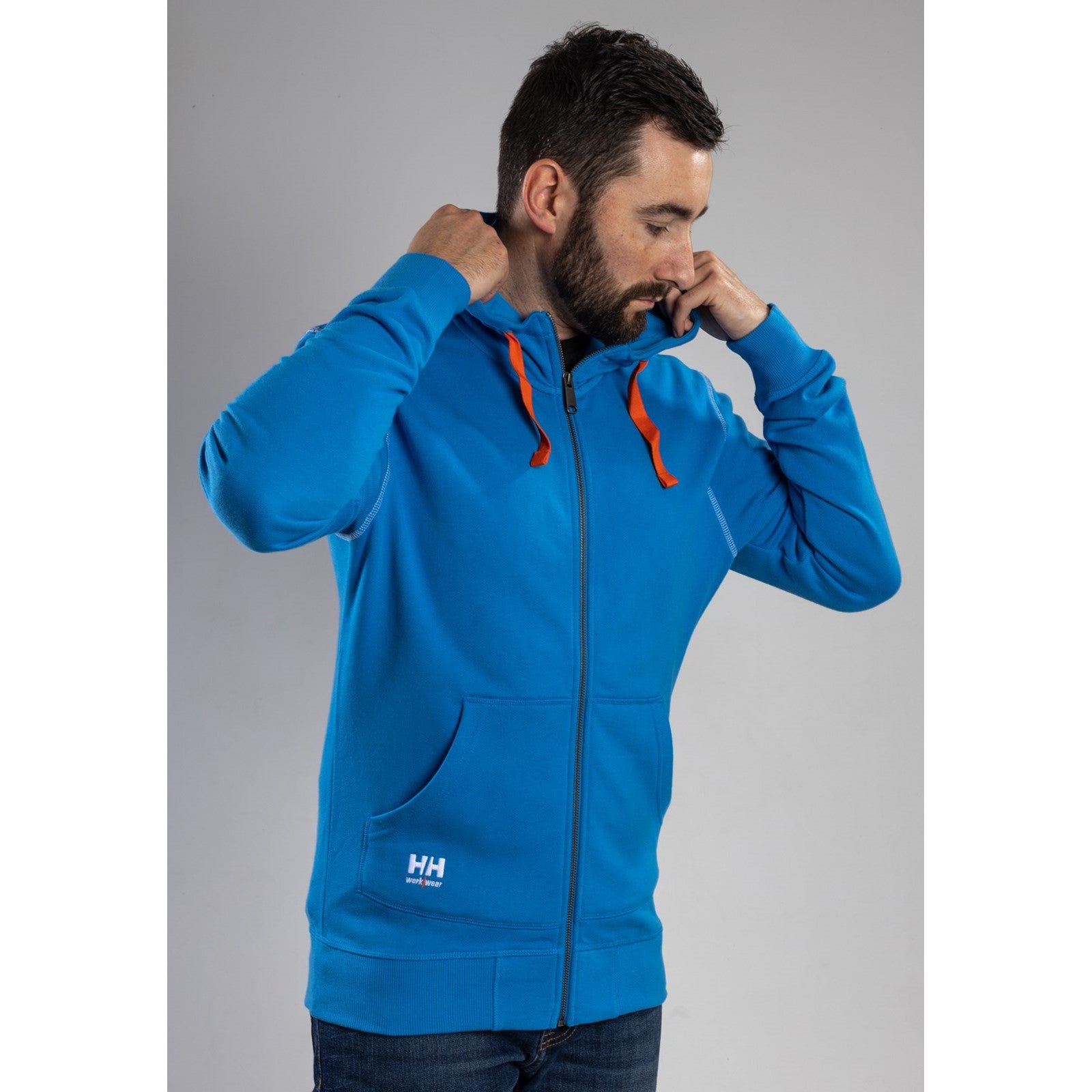 Helly Hansen Workwear Oxford Zip Hoodie  Racer Blue