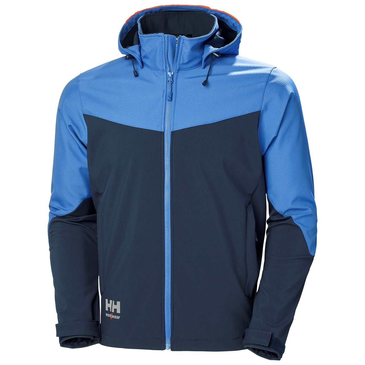 Helly Hansen Workwear Oxford Hooded Softshell Jacket  Navy/Stone Blue