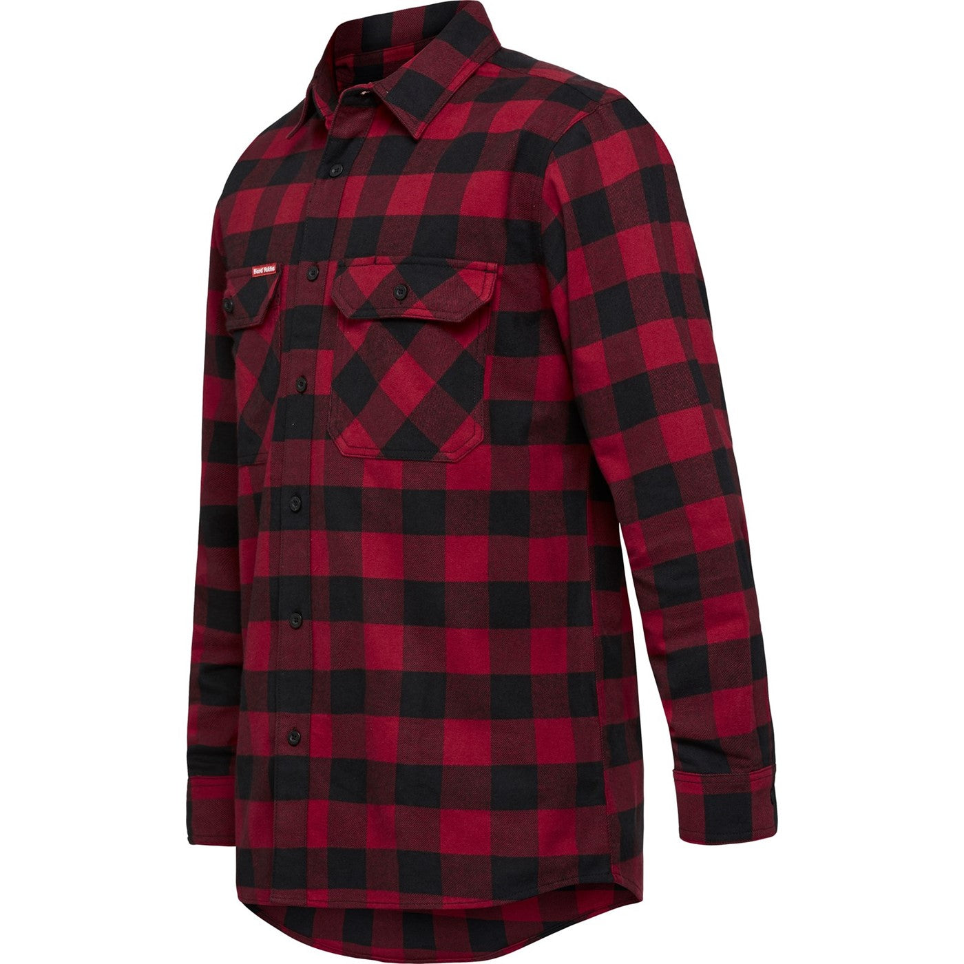 Hard Yakka Long Sleeve Check Flannel Shirt  Red