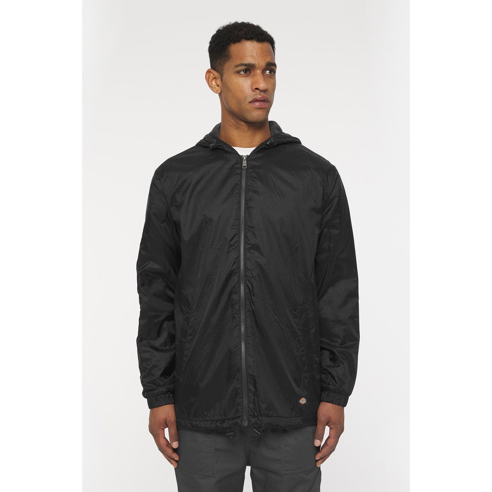 Dickies Fleece Lined Nylon Hooded Jacket  Black