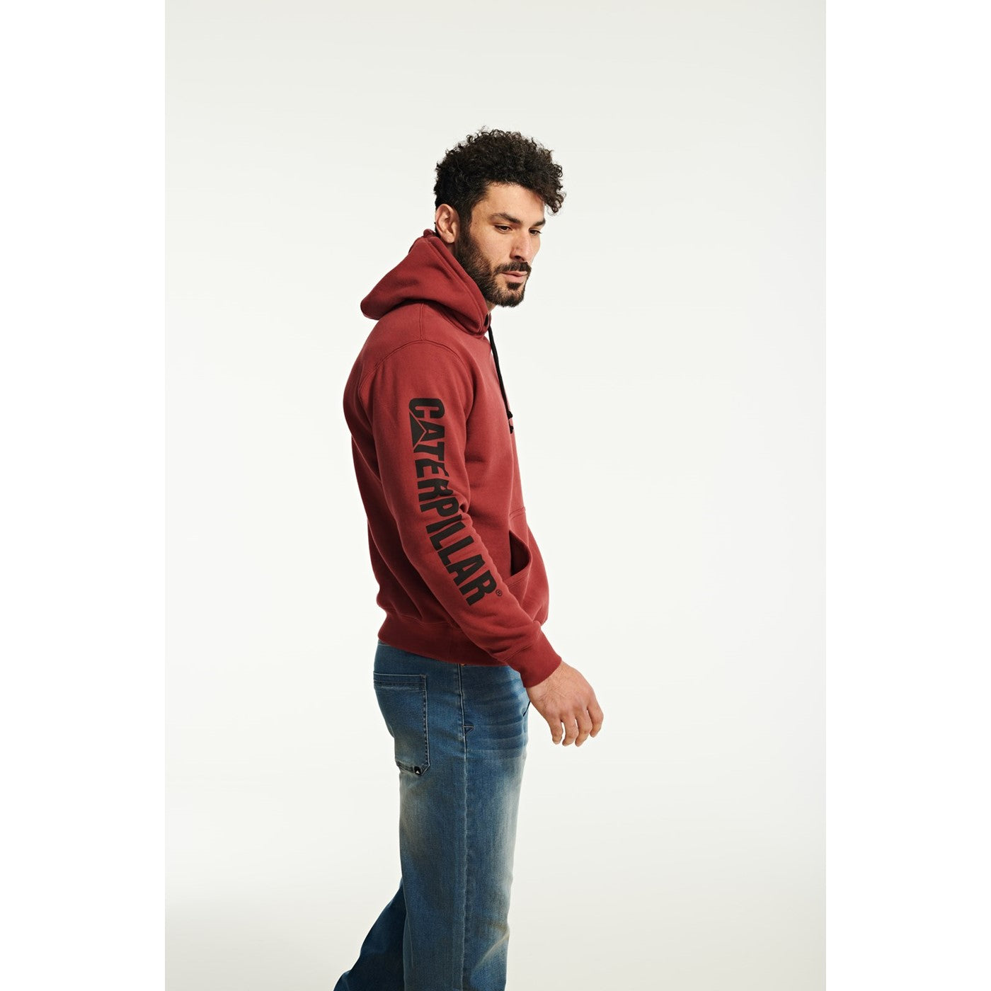 Caterpillar Trademark Banner Hooded Sweatshirt  Brick