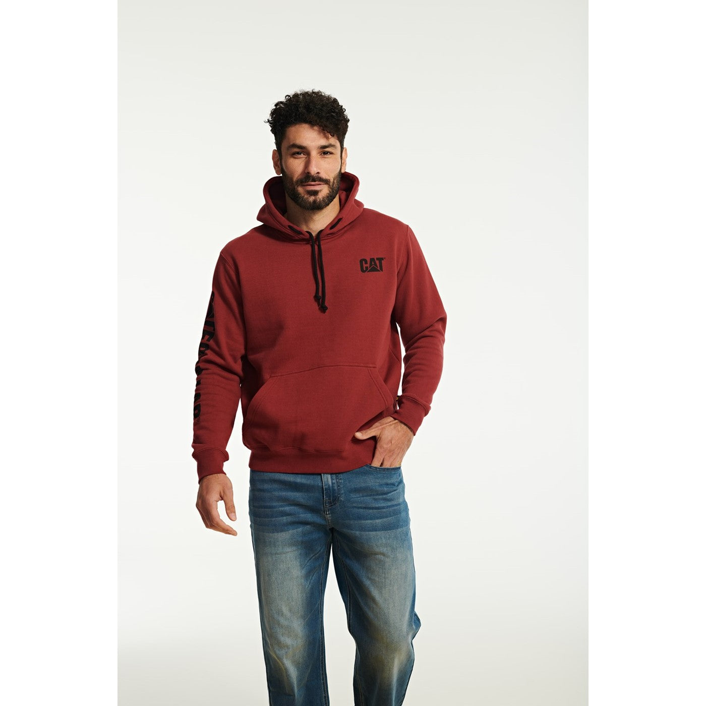 Caterpillar Trademark Banner Hooded Sweatshirt  Brick