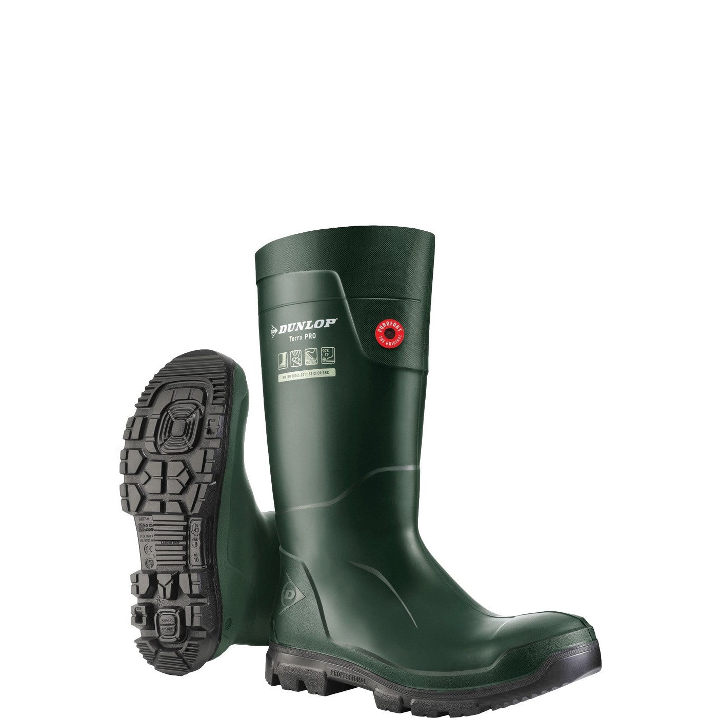 Dunlop TerraPro Full Safety Wellington S5 Green