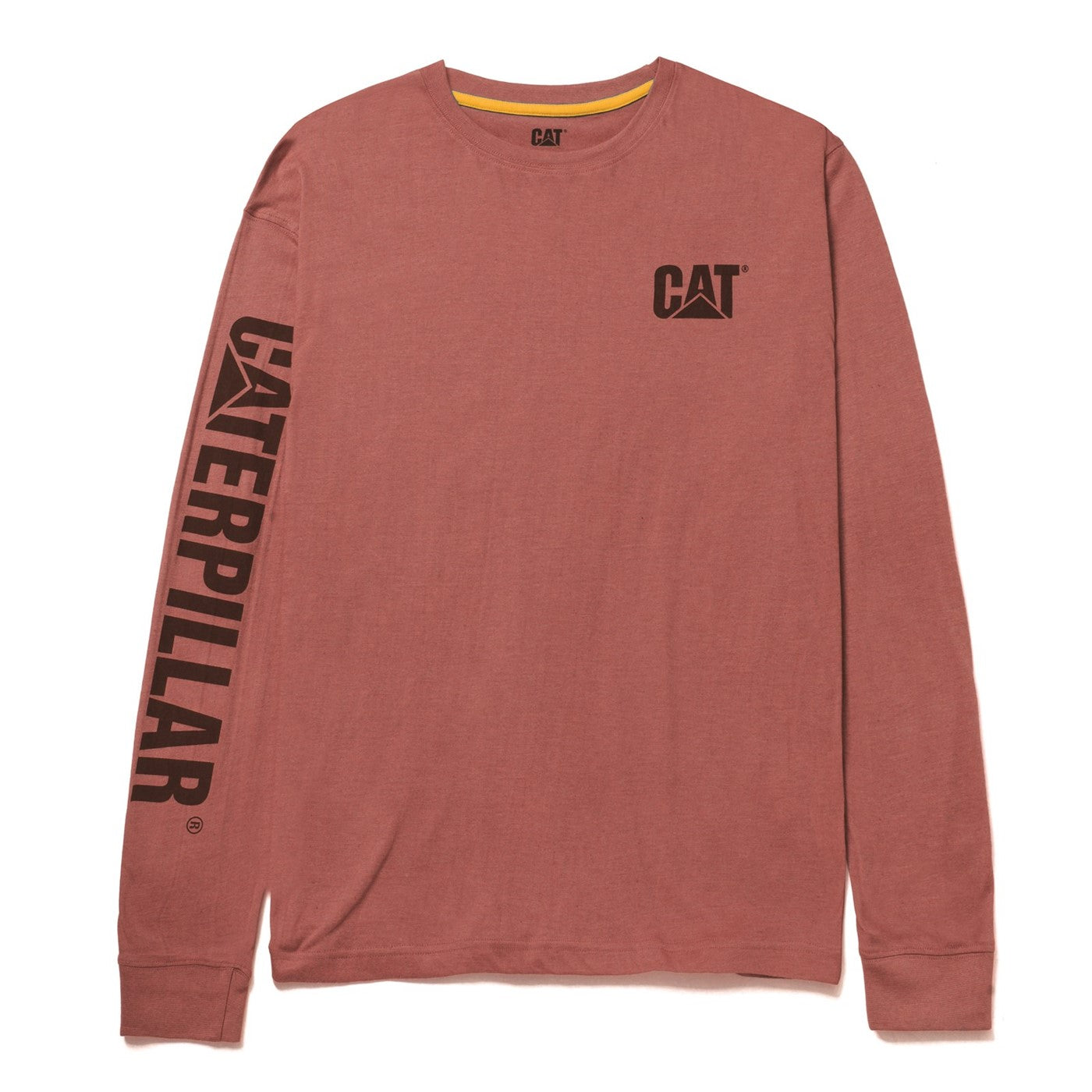 Caterpillar Trademark Banner Long Sleeve T-Shirt  Brick